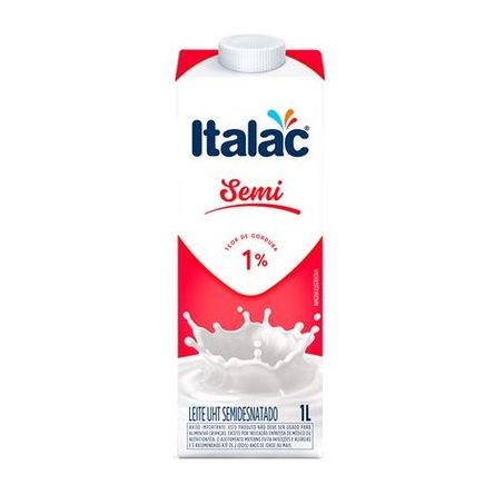 Leite long vida italac semidesnatado 1 lt
