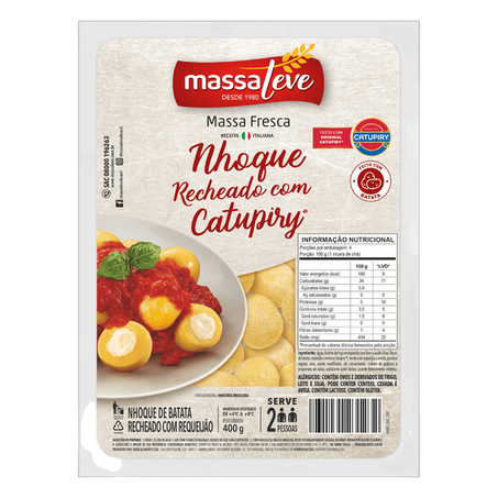 Nhoque Massa Leve Recheado Catupiry 400g