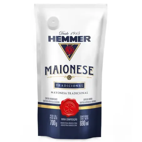 Maionese hemmer tradicional sachê 700g