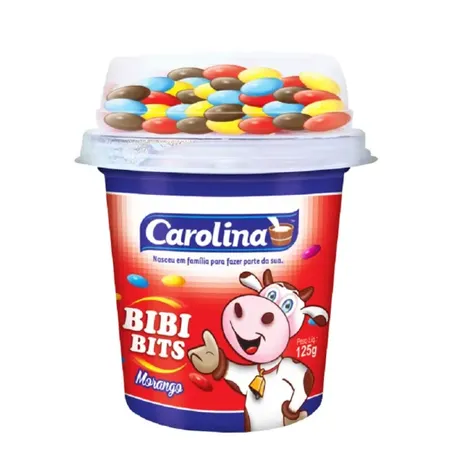 BEBIDA LÁCTEA CAROLINA BIBI BITS VERMELHO 125G