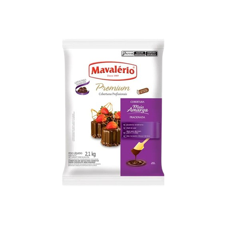 COBERTURA CHOC GOTAS MEIO AMARGO MAVALERIO 2,1 KG 