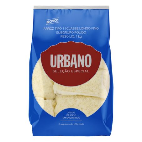 Arroz branco tipo 1 urbano seleção especial com 8 unidades