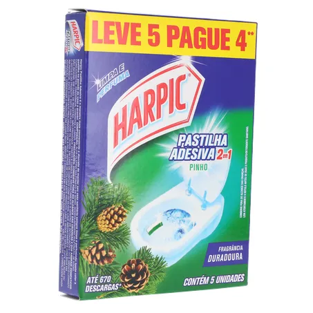 Pastilha adesiva harpic pinho com 5 360-33