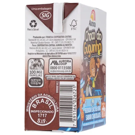 Achocolatado aurora choco do guguinha 200ml 360-29