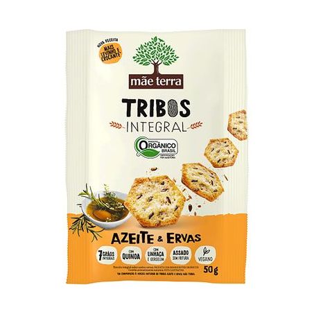 Biscoito Salgado Orgânico Mãe Terra Tribos Azeite E Ervas 50G