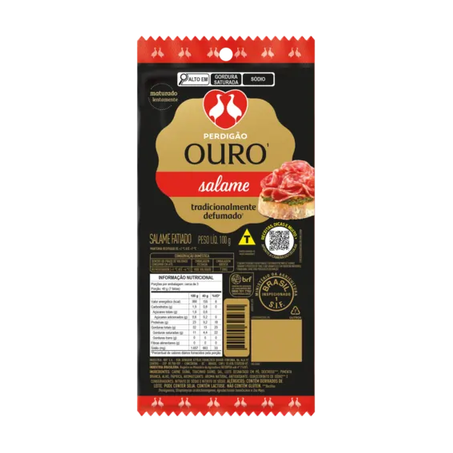 SALAME ITALIANO FATIADO PERDIGÃO 100G