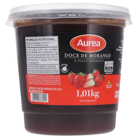 Doce de fruta aurea morango e maça pote 1.01kg 360-34
