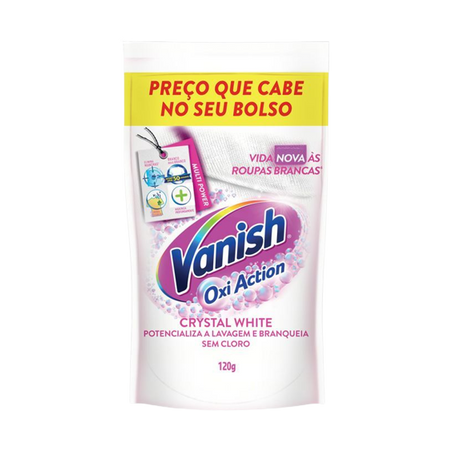 Tira Manchas Vanish Em Pó Oxi Action Crystal White Sachê 120g 
 