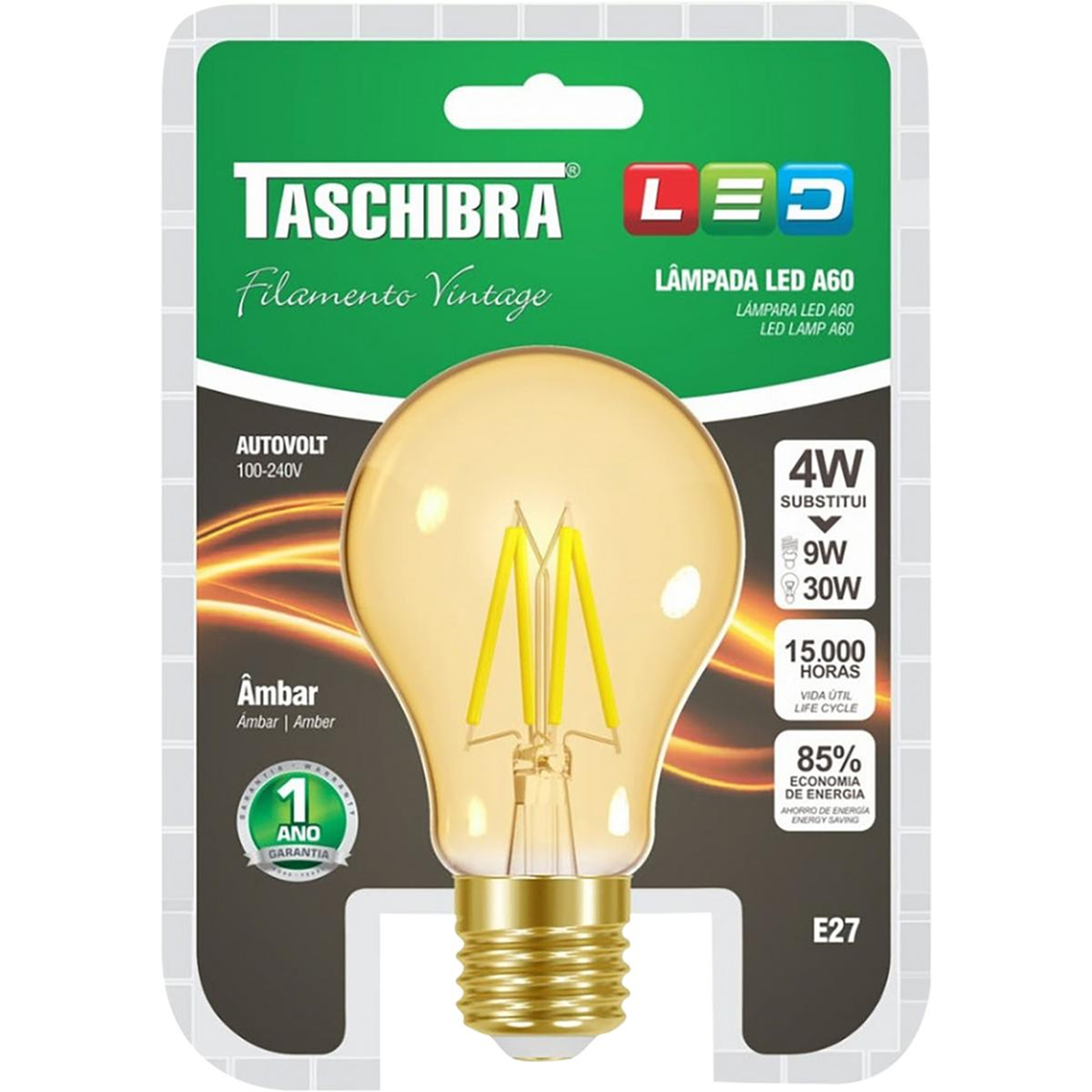 Lâmpada Taschibra Filamento Vintage - 4W