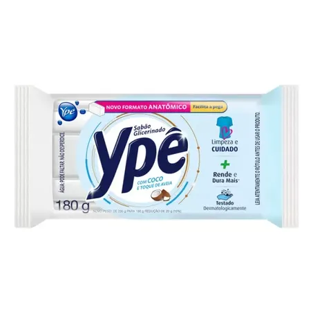Sabão Barra Coco Aveia Ypê 180g