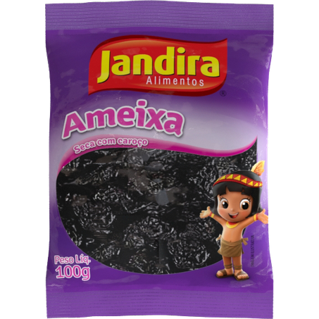 Ameixa Jandira Seca Com Caroço Pacote 100g 
 