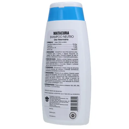 Shampoo Matacura Neutro 200ml 360-20