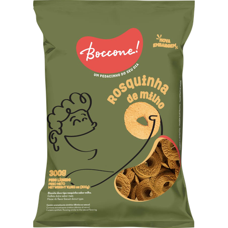 BISCOITO BOCCONE 300G ROSCA MILHO