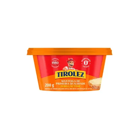 Manteiga Tirolez Com Sal Zero Lactose Pote 200g
