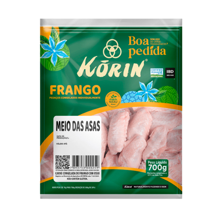 Meio Da Asa De Frango Cong Korin Pct 700g
