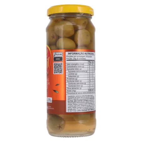 Azeitona Verde Vale Fértil 160g - Sem Caroço - Vidro 360-1
