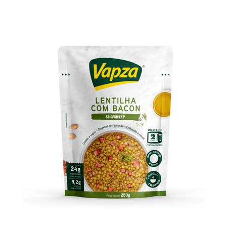 Lentilha com bacon vapza 250gr