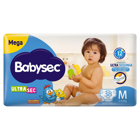 Fralda Babysec Ultra Sec Mega Tam. M - Com 38 Fraldas