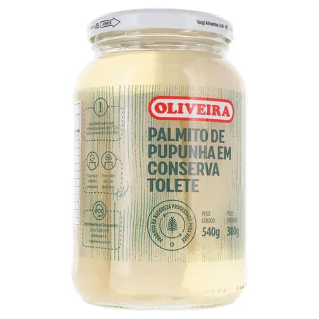 PALMITO PUPUNHA OLIVEIRA TOLETE VIDRO 300G 360-34