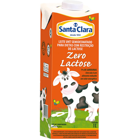 Leite Santa Clara UHT 1 Litro - Zero Lactose - TP