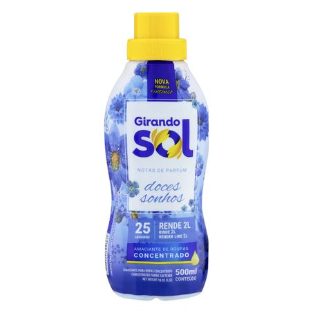 AMACIANTE DE ROUPA CONCENTRADO DOCES SONHOS GIRANDO SOL 500ML