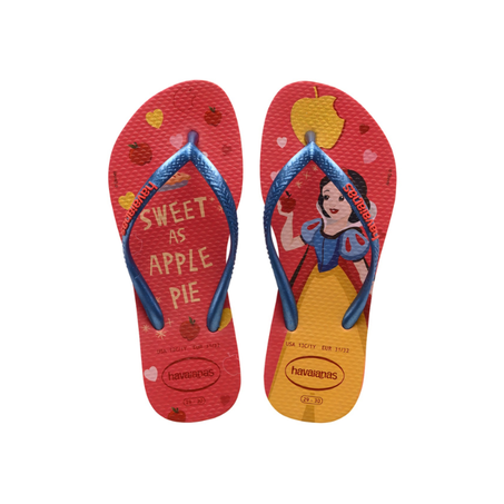 CHINELO HAVAIANAS INFANTIL SLIM PRINCESS VERMELHO CRUSH 33/34