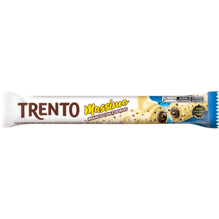 WAFER RECHEADO PECCIN TRENTO MASSIMO CHOCOLATE BRANCO COM COOKIES 25G