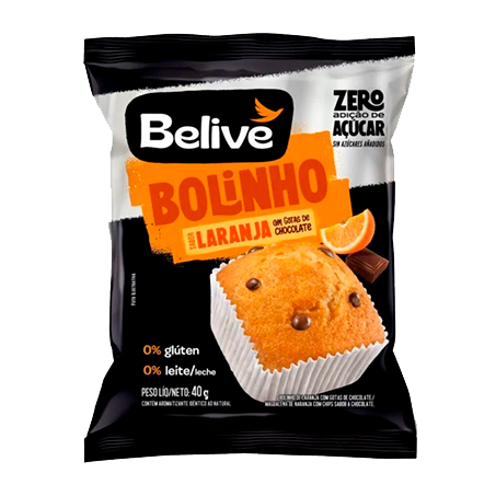Bolinho muffin belive laranja com gotas chocolate 40g