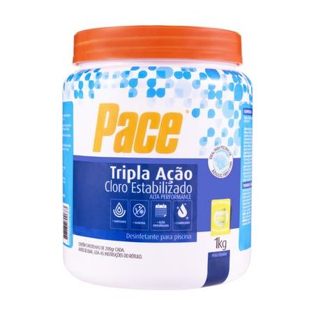 Pastilha cloro pace pote 1kg c/5 pastilha 200g