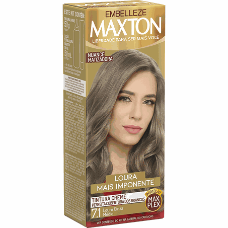 Tintura Maxton 7.1 Eco Louro Cinza Medio 
 