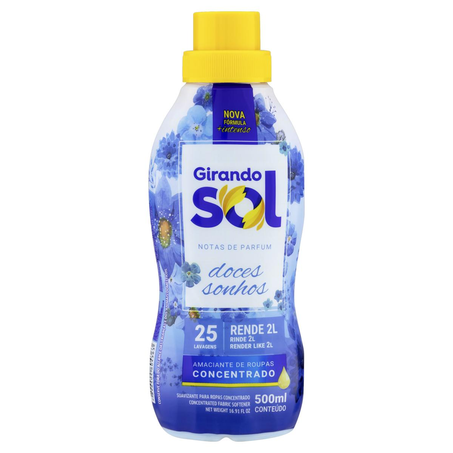 Amaciante Concentrado Girando Sol 500ml - Blue Care - Doces Sonhos