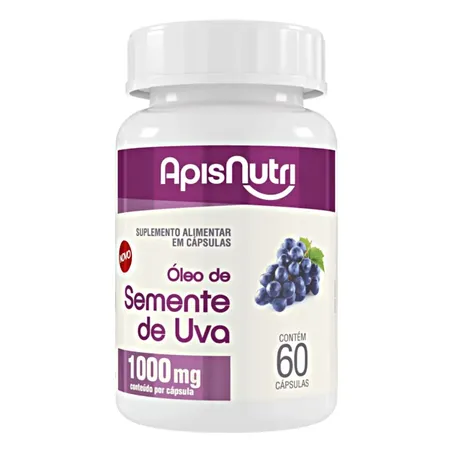 OLEO DE SEMENTE DE UVA 1000MG 60 CAPS - APISNUTRI