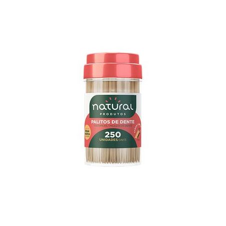Palito de dente Natural bambu canela com paliteiro