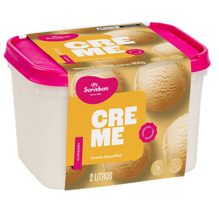SORVETE SORVEBOM 2L BAUNILHA (CREME)