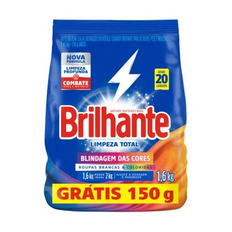 Lava roupas sanitizante roupas brancas coloridas brilhante limpeza total1.6kg