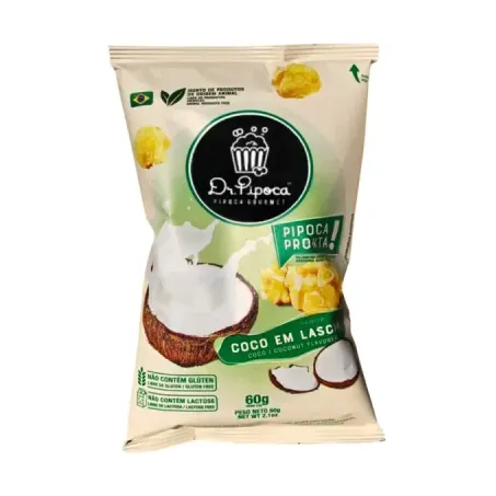 PIPOCA SABOR COCO EM LASCAS 60G DR PIPOCA