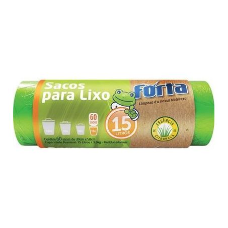 SACO P/LIXO ROLO 15L C/60UN CITRONELA FORTA
