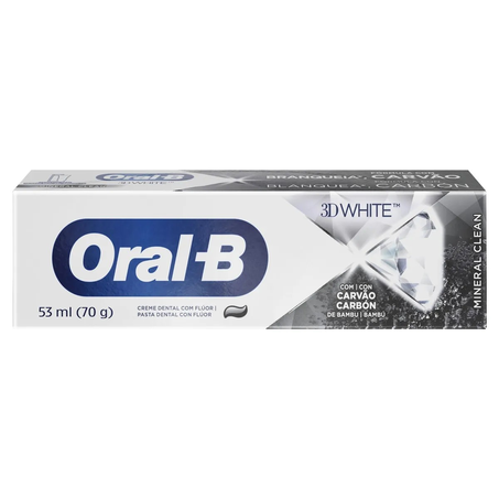 Creme dental 3d white min/carvão oral b 70g