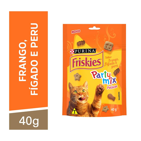 Petisco Friskies Gatos Adultos Mix Frango, Fígado E Peru 40G