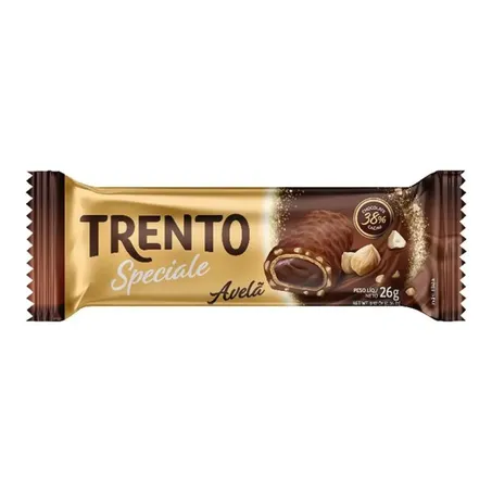 Wafer Trento Speciale Avelã Preto 26G