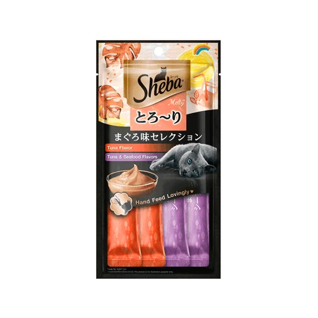 PETISCO PARA GATO SHEBA CREME ATUM COM 4 UNIDADE 48G