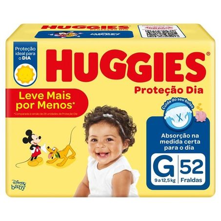 FRALDA DESCARTÁVEL HUGGIES MEGA DIA G COM 52