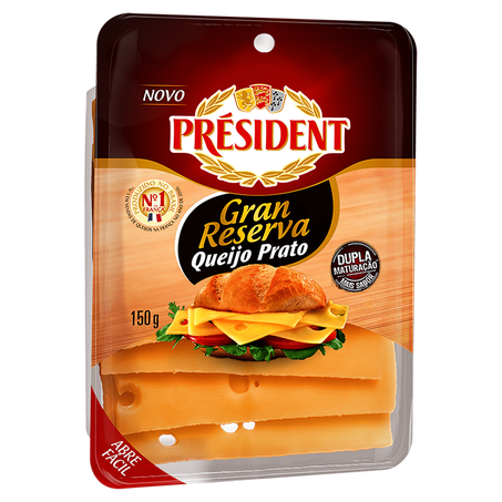 Queijo prato fatiado president gran reserva 150g