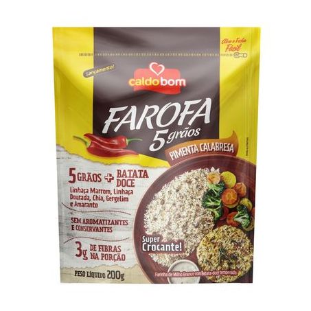Farofa Pronta Caldo Bom 5 Grãos E Pimenta Calabresa 200g