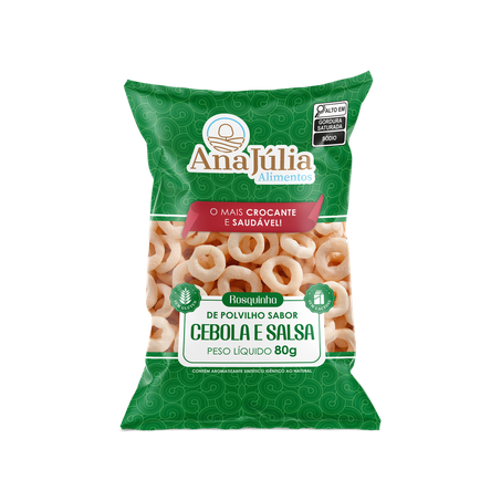 Rosquinha de polvilho cebola e salsa ana julia pacote 80g