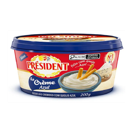 Requeijão Président Cremoso Com Queijo Azul Pote 200g 
 