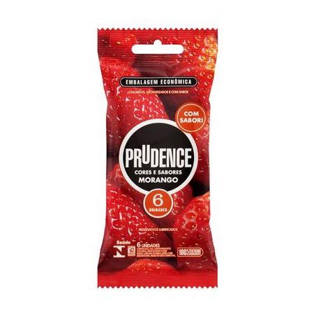 Preservativo prudence morango c/ 6un