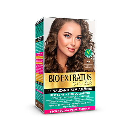 Kit tonalizante bio extratus sem amônia louro escuro chocolate 67