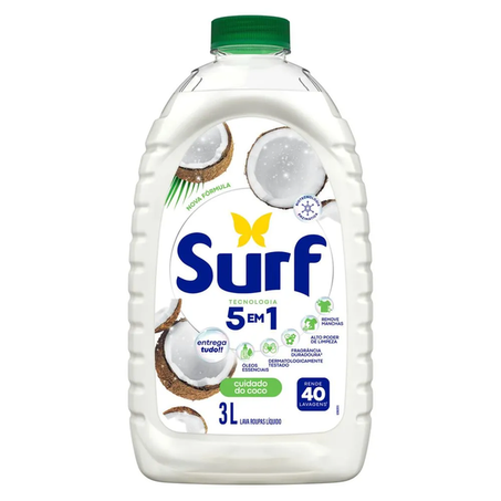 LAVA ROUPAS LÍQUIDO SURF COCO 3L