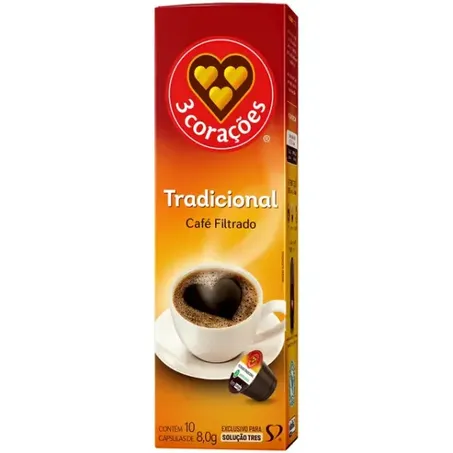 CÁPSULA DE CAFÉ 3 CORAÇÕES FILTRADO TRADICIONAL 75G